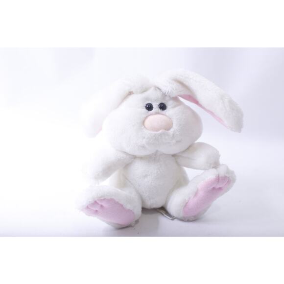 Toys | White Plush Rabbit Pink Feet And Ears Soft Dreams Cute Stuffed ...